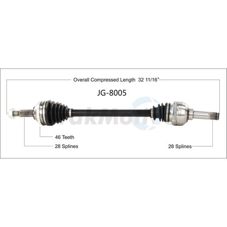 Surtrack Axle New Cv Axle Shaft, JG-8005 JG-8005